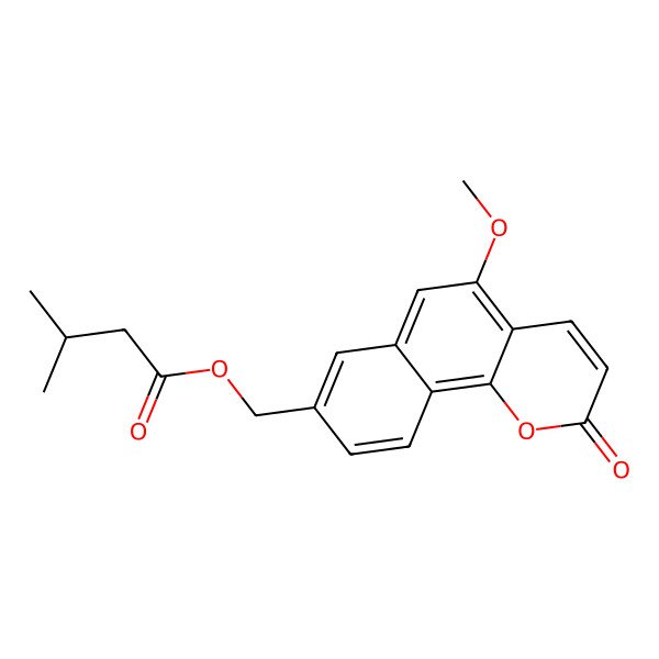 2D Structure of (5-Methoxy-2-oxobenzo[h]chromen-8-yl)methyl 3-methylbutanoate