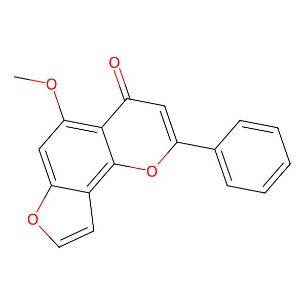 2D Structure of 5-Methoxy-2-phenyl-4H-furo[2,3-h][1]benzopyran-4-one