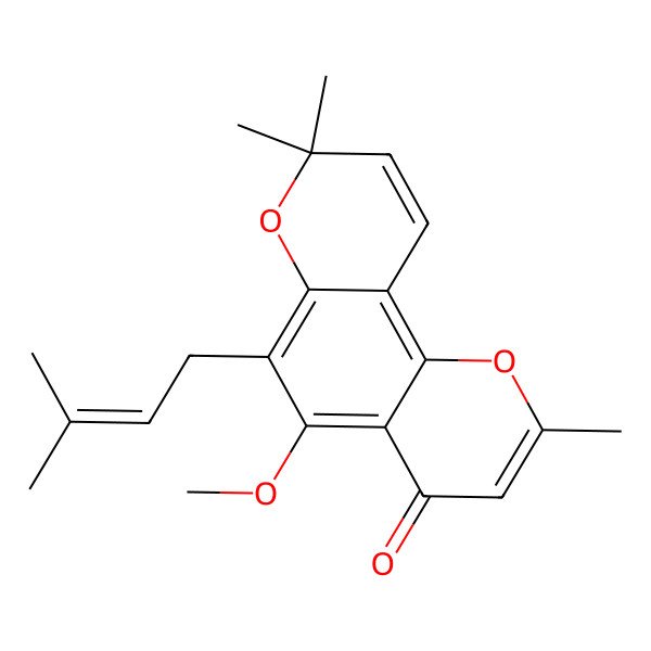 2D Structure of 5-Methoxy-2,8,8-trimethyl-6-(3-methylbut-2-enyl)pyrano[2,3-h]chromen-4-one