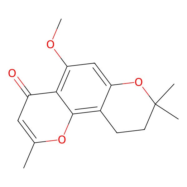 2D Structure of 5-Methoxy-2,8,8-trimethyl-9,10-dihydropyrano[2,3-h]chromen-4-one