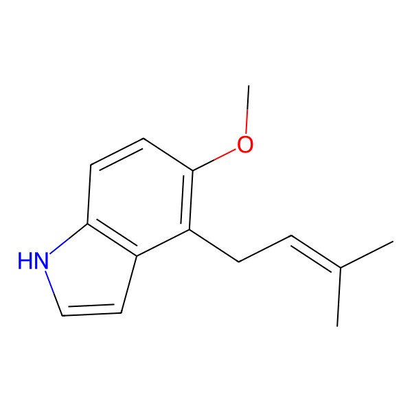 2D Structure of 5-methoxy-4-(3-methylbut-2-enyl)-1H-indole