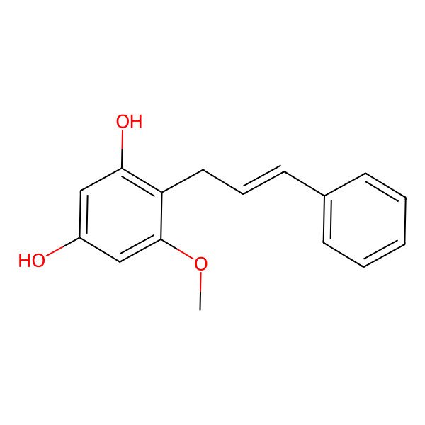 2D Structure of 5-Methoxy-4-(3-phenylprop-2-enyl)benzene-1,3-diol
