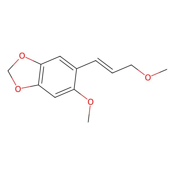 2D Structure of 5-Methoxy-6-(3-methoxyprop-1-enyl)-1,3-benzodioxole 2D Structure of 5-Methoxy-6-(3-methoxyprop-1-enyl)-1,3-benzodioxole