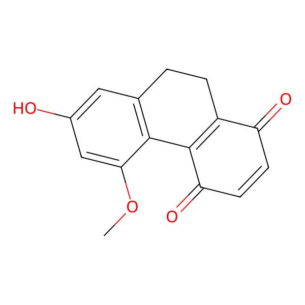 2D Structure of 5-Methoxy-7-hydroxy-9,10-dihydro-1,4-phenanthrenequinone 2D Structure of 5-Methoxy-7-hydroxy-9,10-dihydro-1,4-phenanthrenequinone