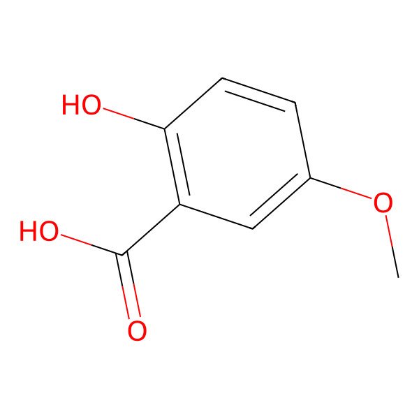 2D Structure of 5-Methoxysalicylic acid