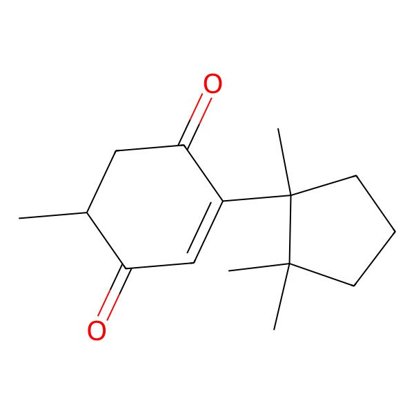 2D Structure of 5-Methyl-2-(1,2,2-trimethylcyclopentyl)cyclohex-2-ene-1,4-dione