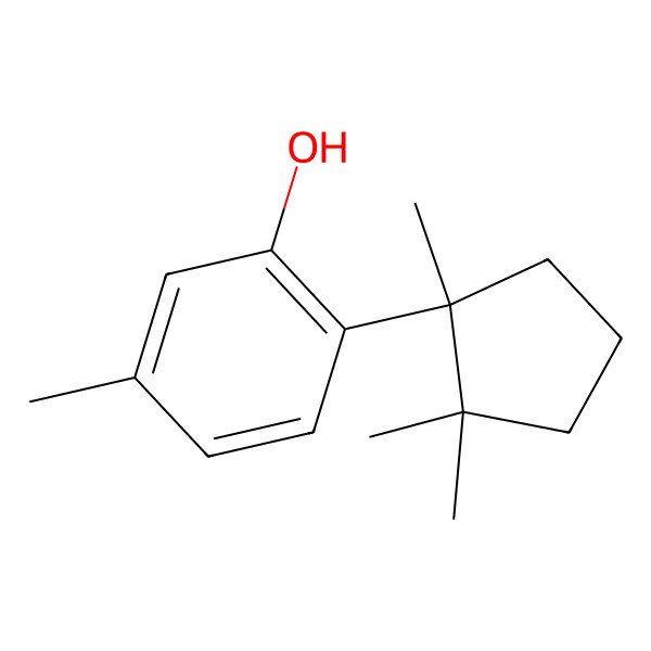 2D Structure of 5-methyl-2-[(1S)-1,2,2-trimethylcyclopentyl]phenol