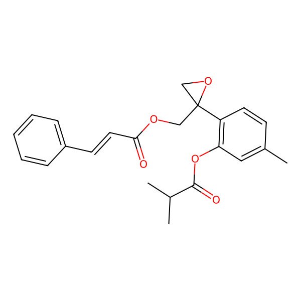 2D Structure of [5-Methyl-2-[2-(3-phenylprop-2-enoyloxymethyl)oxiran-2-yl]phenyl] 2-methylpropanoate