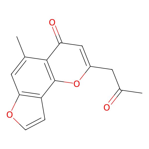 2D Structure of 5-methyl-2-(2-oxopropyl)-4H-furo[2,3-h]chromen-4-one