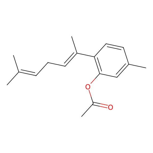 2D Structure of [5-methyl-2-[(2E)-6-methylhepta-2,5-dien-2-yl]phenyl] acetate