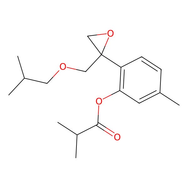 2D Structure of [5-methyl-2-[(2R)-2-(2-methylpropoxymethyl)oxiran-2-yl]phenyl] 2-methylpropanoate