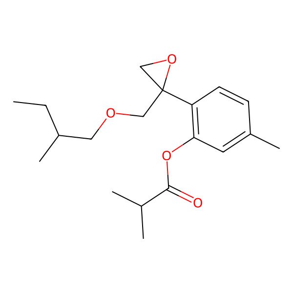 2D Structure of [5-methyl-2-[(2R)-2-[[(2S)-2-methylbutoxy]methyl]oxiran-2-yl]phenyl] 2-methylpropanoate