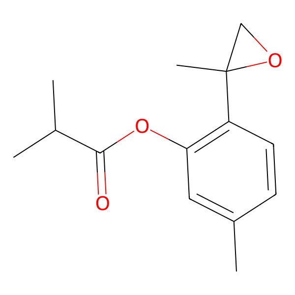 2D Structure of [5-methyl-2-[(2R)-2-methyloxiran-2-yl]phenyl] 2-methylpropanoate