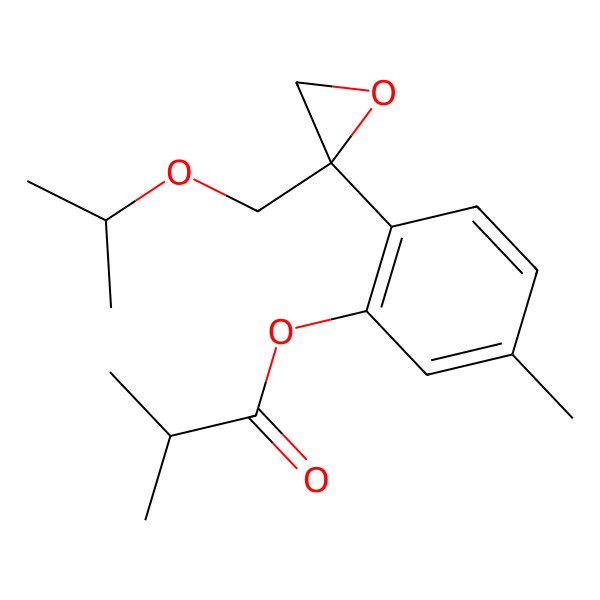 2D Structure of [5-methyl-2-[(2R)-2-(propan-2-yloxymethyl)oxiran-2-yl]phenyl] 2-methylpropanoate