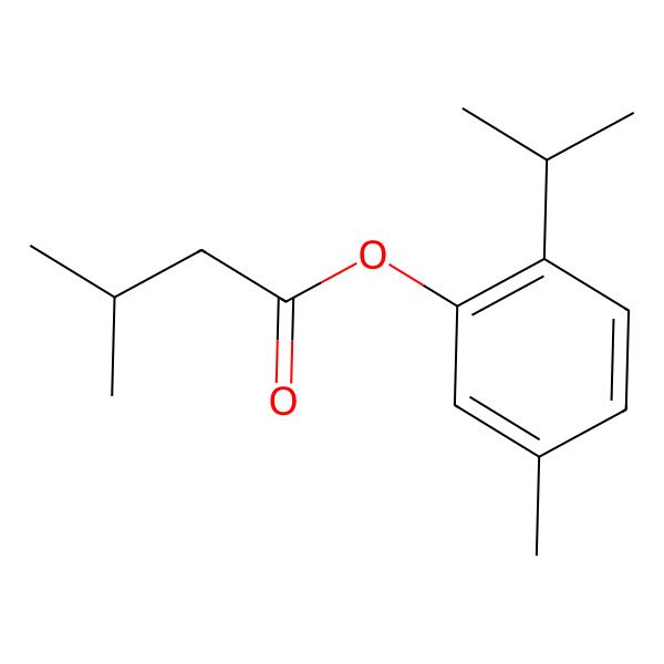 2D Structure of Butanoic acid, 3-methyl-, 5-methyl-2-(1-methylethyl)phenyl ester