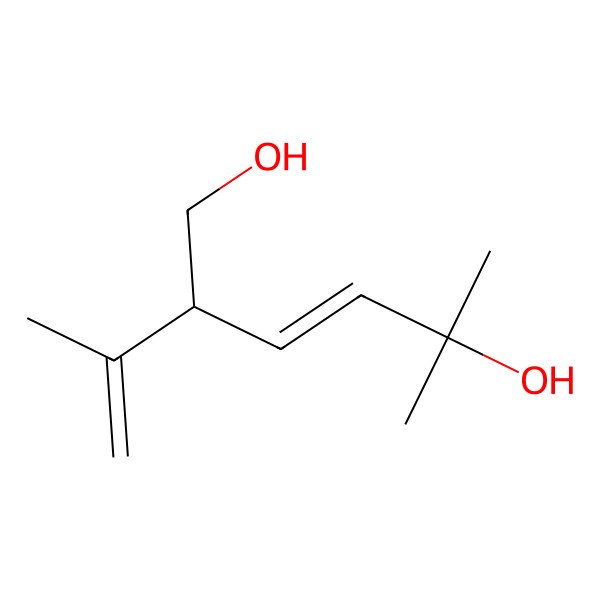 2D Structure of 5-Methyl-2-prop-1-en-2-ylhex-3-ene-1,5-diol