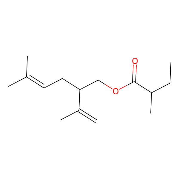 2D Structure of 5-Methyl-2-(prop-1-en-2-yl)hex-4-en-1-yl 2-methylbutanoate