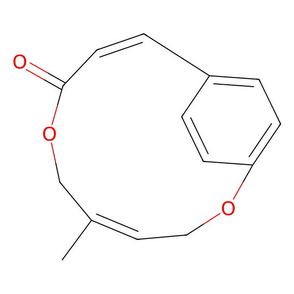 2D Structure of 5-Methyl-2,7-dioxabicyclo[9.2.2]pentadeca-1(13),4,9,11,14-pentaen-8-one