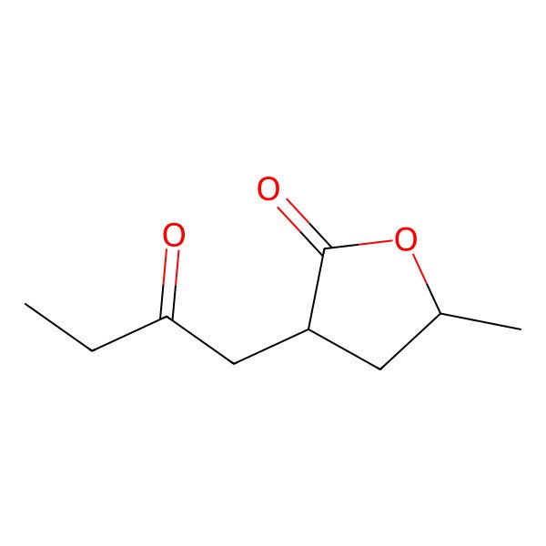 2D Structure of 5-Methyl-3-(2-oxobutyl)oxolan-2-one