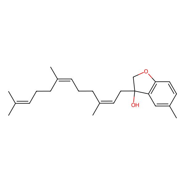2D Structure of 5-methyl-3-(3,7,11-trimethyldodeca-2,6,10-trienyl)-2H-1-benzofuran-3-ol