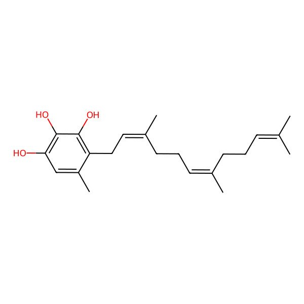 2D Structure of 5-Methyl-4-(3,7,11-trimethyldodeca-2,6,10-trienyl)benzene-1,2,3-triol 2D Structure of 5-Methyl-4-(3,7,11-trimethyldodeca-2,6,10-trienyl)benzene-1,2,3-triol
