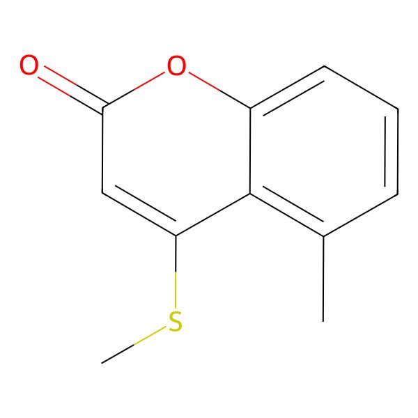 2D Structure of 5-Methyl-4-(methylsulfanyl)-2H-1-benzopyran-2-one 2D Structure of 5-Methyl-4-(methylsulfanyl)-2H-1-benzopyran-2-one