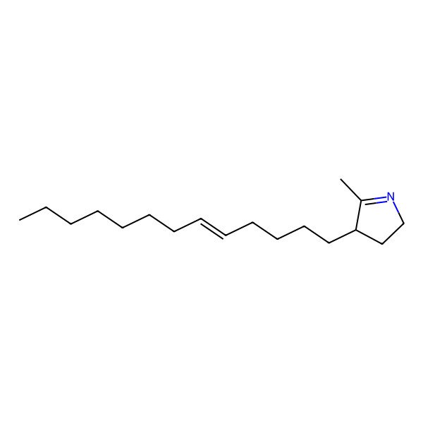 2D Structure of 5-methyl-4-tridec-5-enyl-3,4-dihydro-2H-pyrrole