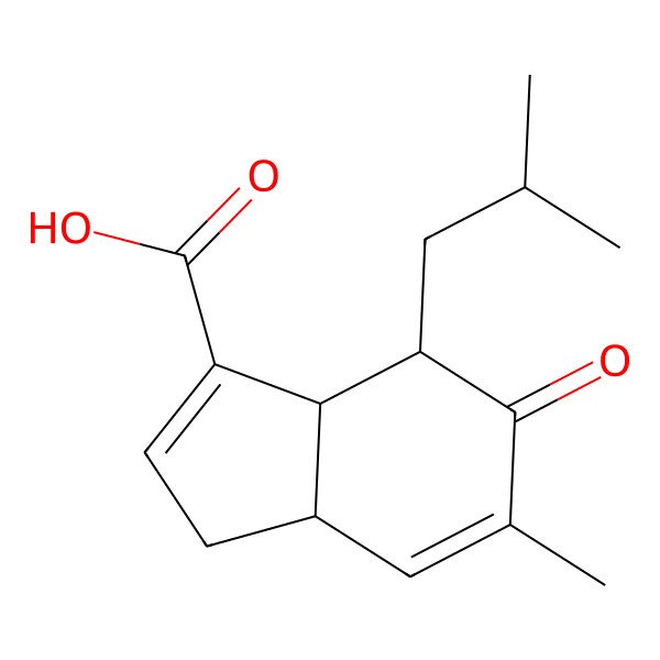 2D Structure of 5-Methyl-7-(2-methylpropyl)-6-oxo-3,3a,7,7a-tetrahydroindene-1-carboxylic acid