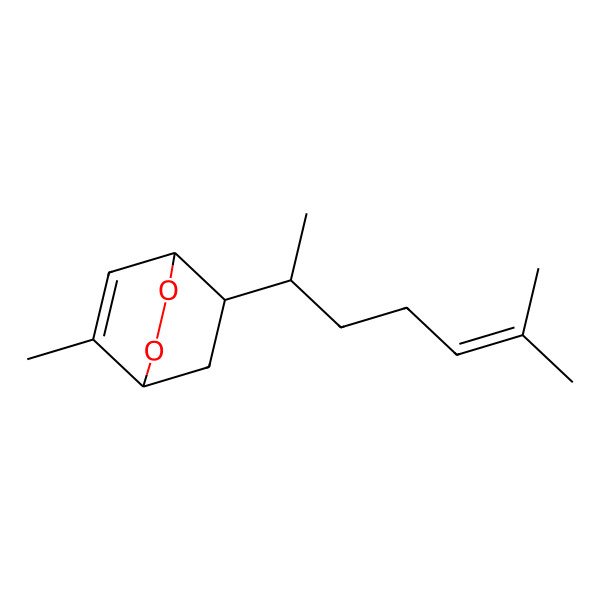 2D Structure of 5-Methyl-7-(6-methylhept-5-en-2-yl)-2,3-dioxabicyclo[2.2.2]oct-5-ene