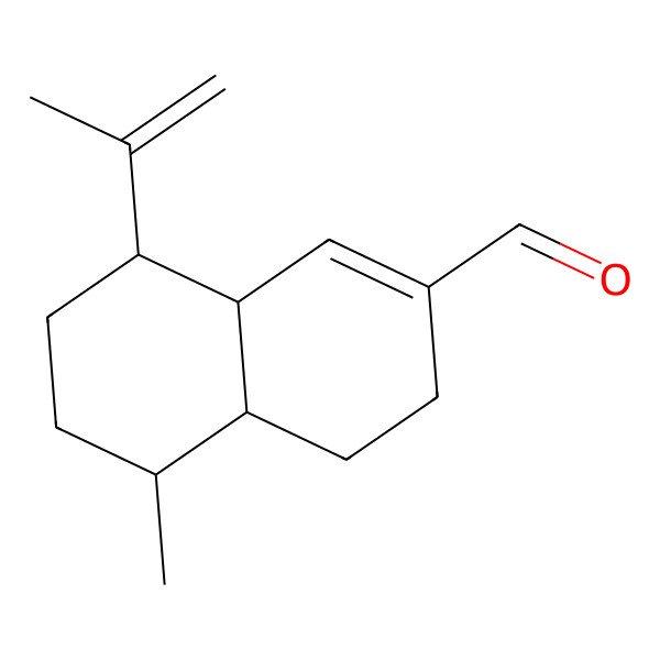 2D Structure of 5-Methyl-8-prop-1-en-2-yl-3,4,4a,5,6,7,8,8a-octahydronaphthalene-2-carbaldehyde