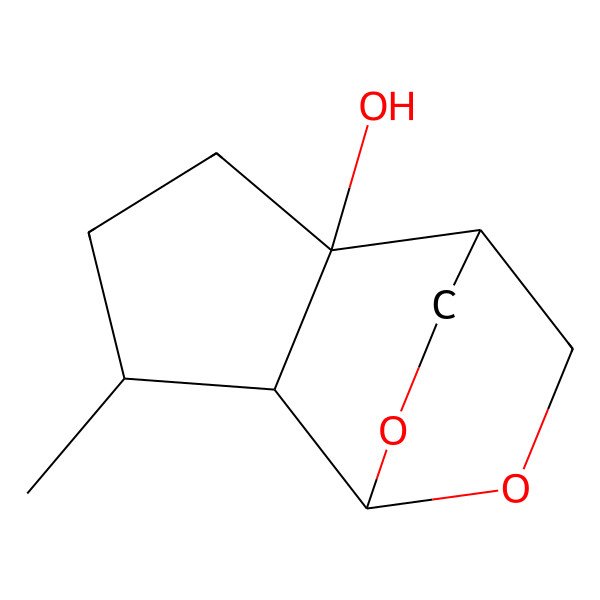 2D Structure of 5-Methyl-8,11-dioxatricyclo[5.2.2.02,6]undecan-2-ol
