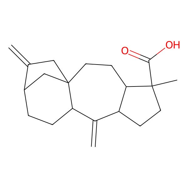 2D Structure of 5-Methyl-9,14-dimethylidenetetracyclo[11.2.1.01,10.04,8]hexadecane-5-carboxylic acid