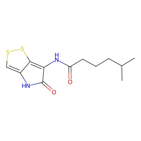 2D Structure of 5-Methyl-n-(5-oxo-4h-dithiolo(3,4-d)pyrrol-6-yl)hexanamide