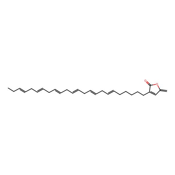 2D Structure of 5-methylidene-3-[(6Z,9Z,12Z,15Z,18Z,21Z)-tetracosa-6,9,12,15,18,21-hexaenyl]furan-2-one