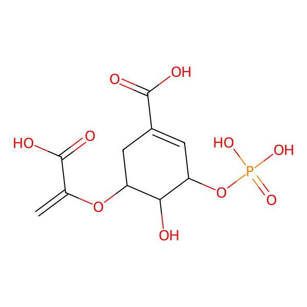 2D Structure of 5-O-(1-carboxyvinyl)-3-phosphoshikimic acid
