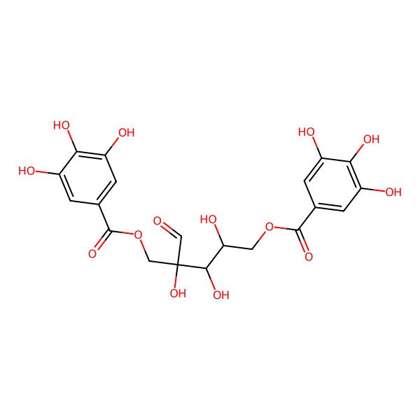 2D Structure of 5-O-(3,4,5-Trihydroxybenzoyl)-2-C-{[(3,4,5-trihydroxybenzoyl)oxy]methyl}pentose