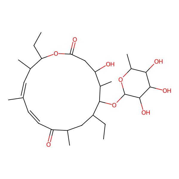 2D Structure of 5-O-alpha-L-rhamnosyltylactone