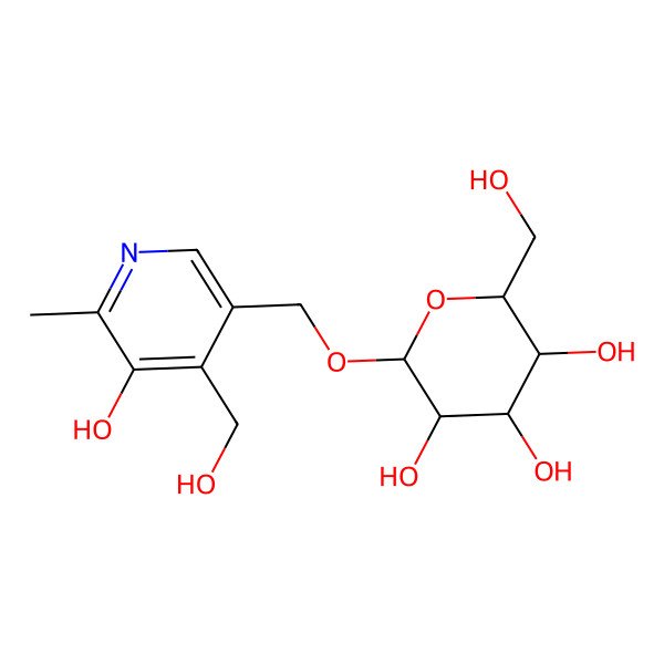 2D Structure of 5'-O-beta-D-Glucosylpyridoxine
