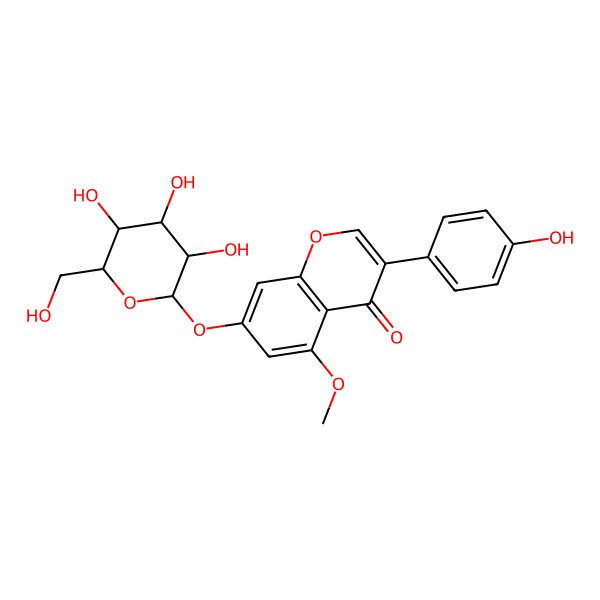 2D Structure of 5-O-Methylgenistein 7-O-glucoside