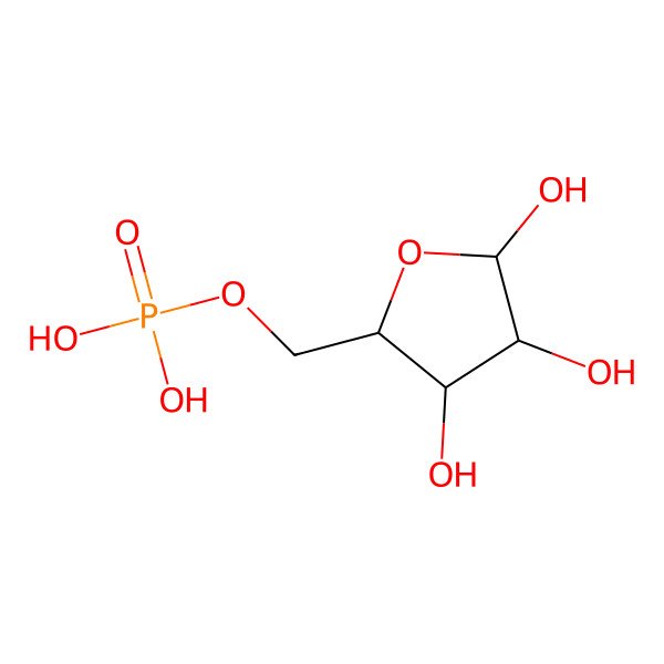 2D Structure of 5-O-phosphono-alpha-D-ribofuranose