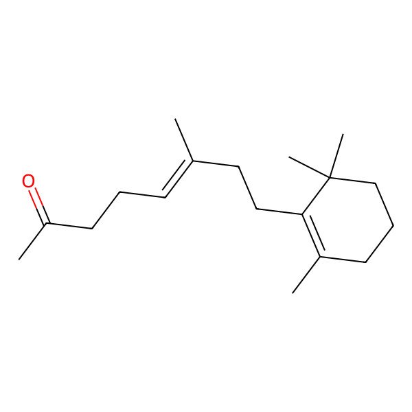 2D Structure of 5-Octen-2-one, 6-methyl-8-(2,6,6-trimethyl-1-cyclohexen-1-yl)-
