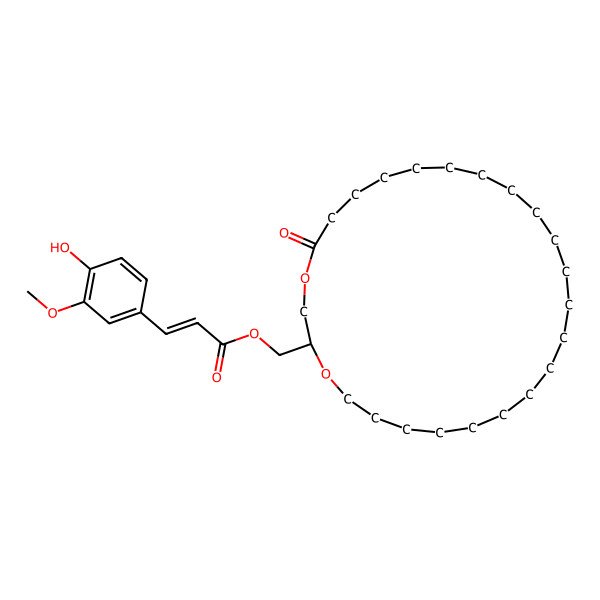 2D Structure of (5-Oxo-1,4-dioxacyclopentacos-2-yl)methyl 3-(4-hydroxy-3-methoxyphenyl)prop-2-enoate