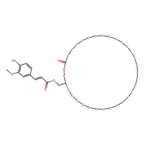 2D Structure of (5-Oxo-1,4-dioxacyclotritriacont-2-yl)methyl 3-(4-hydroxy-3-methoxyphenyl)prop-2-enoate