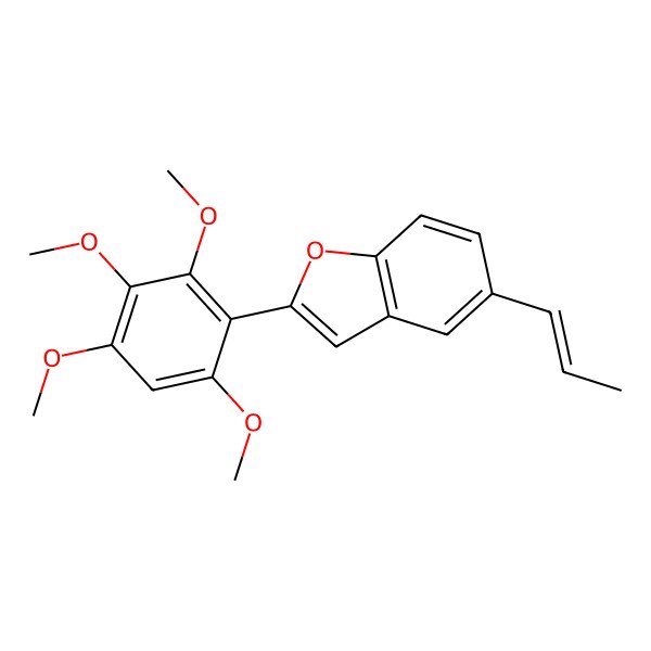 2D Structure of 5-Prop-1-enyl-2-(2,3,4,6-tetramethoxyphenyl)-1-benzofuran 2D Structure of 5-Prop-1-enyl-2-(2,3,4,6-tetramethoxyphenyl)-1-benzofuran