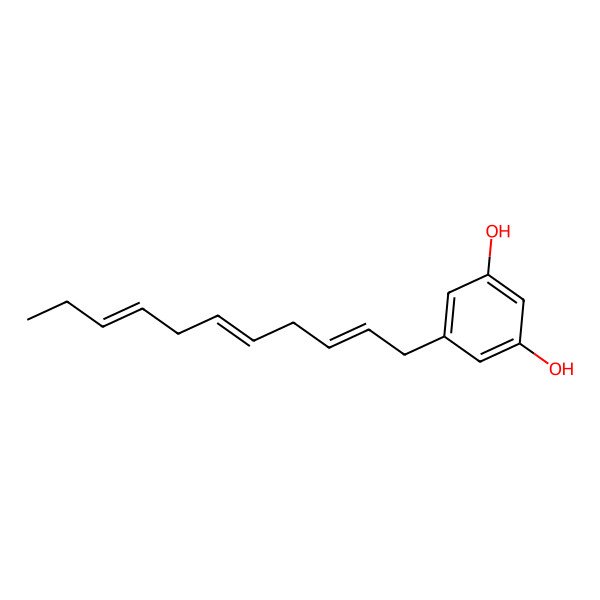 2D Structure of 5-Undeca-2,5,8-trienylbenzene-1,3-diol