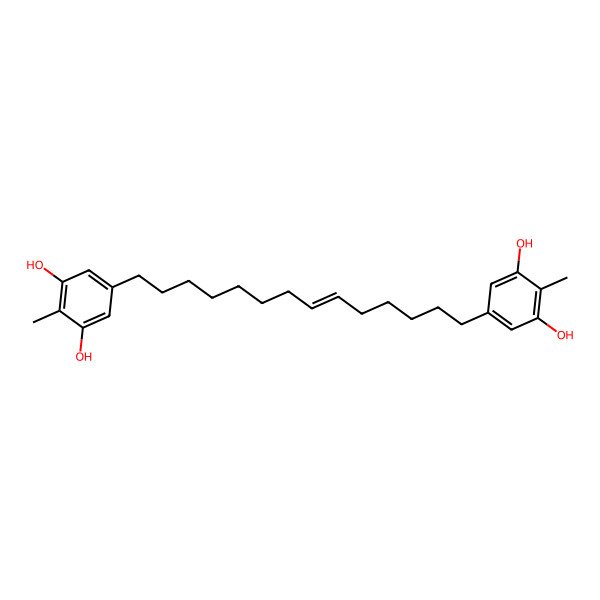 2D Structure of 5-[(Z)-14-(3,5-dihydroxy-4-methylphenyl)tetradec-8-enyl]-2-methylbenzene-1,3-diol
