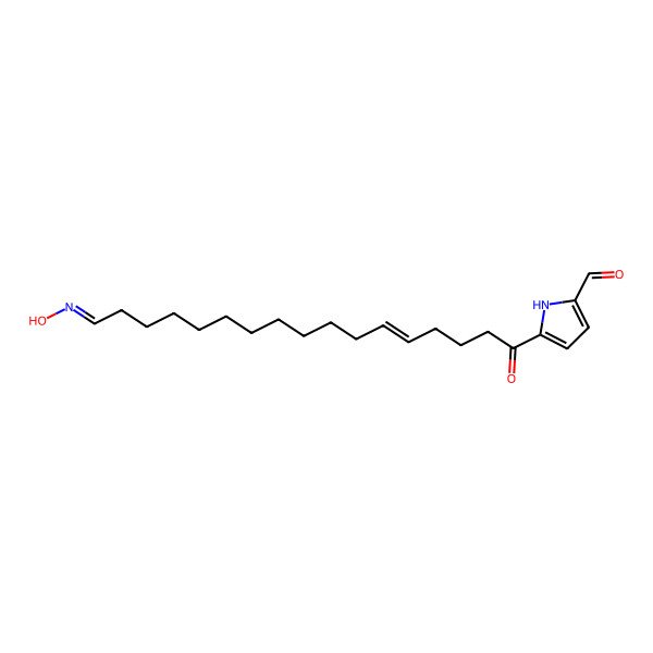 2D Structure of 5-[(Z,17Z)-17-hydroxyiminoheptadec-5-enoyl]-1H-pyrrole-2-carbaldehyde