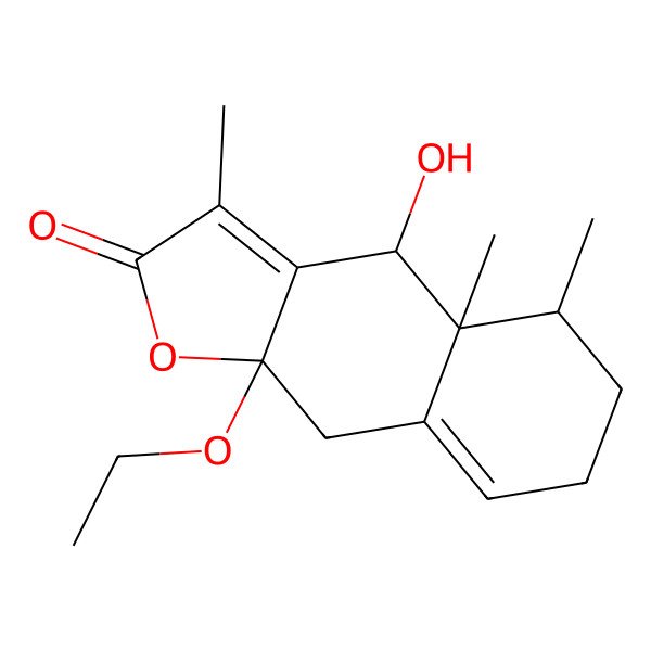 2D Structure of (4S,4aR,5S,9aR)-9a-ethoxy-4-hydroxy-3,4a,5-trimethyl-5,6,7,9-tetrahydro-4H-benzo[f][1]benzofuran-2-one