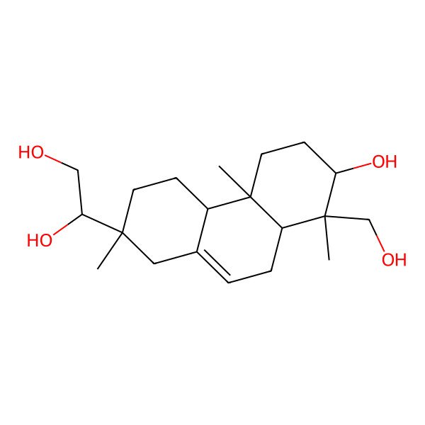 2D Structure of 1-[7-hydroxy-8-(hydroxymethyl)-2,4b,8-trimethyl-3,4,4a,5,6,7,8a,9-octahydro-1H-phenanthren-2-yl]ethane-1,2-diol