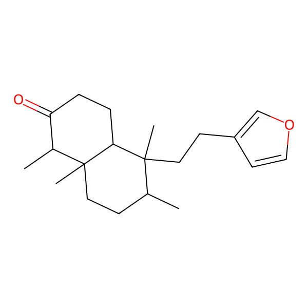 2D Structure of (1S,4aS,5R,6S,8aS)-5-[2-(furan-3-yl)ethyl]-1,5,6,8a-tetramethyl-3,4,4a,6,7,8-hexahydro-1H-naphthalen-2-one